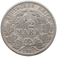 GERMANY EMPIRE 1/2 MARK 1907 G #a073 0321 - 1/2 Mark