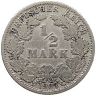 GERMANY EMPIRE 1/2 MARK 1907 A #a073 0315 - 1/2 Mark