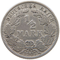 GERMANY EMPIRE 1/2 MARK 1907 A #a073 0411 - 1/2 Mark