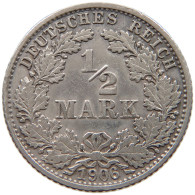 GERMANY EMPIRE 1/2 MARK 1906 G #a073 0429 - 1/2 Mark