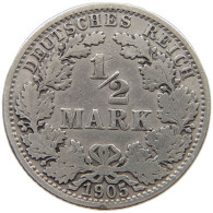 GERMANY EMPIRE 1/2 MARK 1905 A #a069 0195 - 1/2 Mark