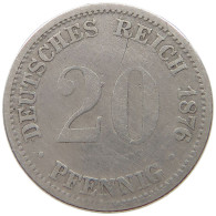 GERMANY EMPIRE 20 PFENNIG 1876 D #a004 0285 - 20 Pfennig