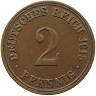 GERMANY EMPIRE 2 PFENNIG 1915 A #s068 0405 - 2 Pfennig