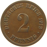 GERMANY EMPIRE 2 PFENNIG 1913 D #s068 0393 - 2 Pfennig