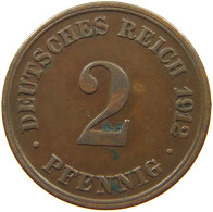 GERMANY EMPIRE 2 PFENNIG 1912 D #s068 0313 - 2 Pfennig