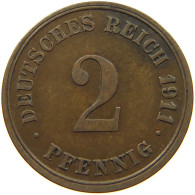 GERMANY EMPIRE 2 PFENNIG 1911 G #s068 0415 - 2 Pfennig