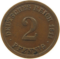 GERMANY EMPIRE 2 PFENNIG 1911 F #s068 0343 - 2 Pfennig