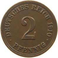 GERMANY EMPIRE 2 PFENNIG 1910 A #s068 0387 - 2 Pfennig