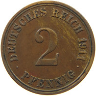 GERMANY EMPIRE 2 PFENNIG 1911 A #s068 0449 - 2 Pfennig