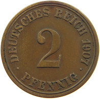 GERMANY EMPIRE 2 PFENNIG 1907 A #a013 0099 - 2 Pfennig