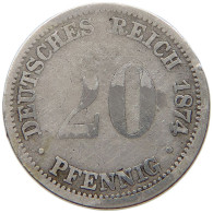 GERMANY EMPIRE 20 PFENNIG 1874 D #a004 0283 - 20 Pfennig