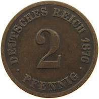 GERMANY EMPIRE 2 PFENNIG 1876 C #s012 0293 - 2 Pfennig