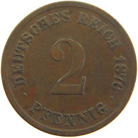 GERMANY EMPIRE 2 PFENNIG 1876 E #a066 0731 - 2 Pfennig