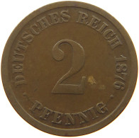 GERMANY EMPIRE 2 PFENNIG 1876 D #a095 0615 - 2 Pfennig