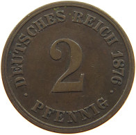 GERMANY EMPIRE 2 PFENNIG 1876 A #a013 0473 - 2 Pfennig