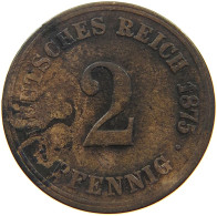 GERMANY EMPIRE 2 PFENNIG 1875 J #a006 0707 - 2 Pfennig