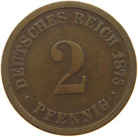 GERMANY EMPIRE 2 PFENNIG 1875 D #s068 0421 - 2 Pfennig