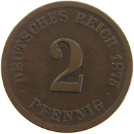 GERMANY EMPIRE 2 PFENNIG 1875 F #a066 0721 - 2 Pfennig