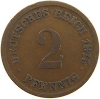 GERMANY EMPIRE 2 PFENNIG 1875 E #a066 0709 - 2 Pfennig