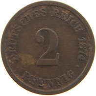 GERMANY EMPIRE 2 PFENNIG 1874 G #a066 0697 - 2 Pfennig