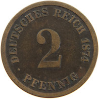 GERMANY EMPIRE 2 PFENNIG 1874 D #a066 0689 - 2 Pfennig