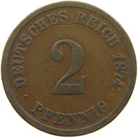 GERMANY EMPIRE 2 PFENNIG 1874 A #c074 0295 - 2 Pfennig