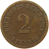 GERMANY EMPIRE 2 PFENNIG 1874 C #s080 0163 - 2 Pfennig