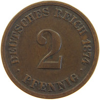 GERMANY EMPIRE 2 PFENNIG 1874 C #a066 0695 - 2 Pfennig