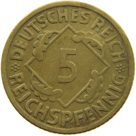 GERMANY WEIMAR 5 PFENNIG 1930 A #a055 0529 - 5 Renten- & 5 Reichspfennig