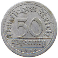 GERMANY WEIMAR 50 PFENNIG 1919 A #a089 0011 - 50 Rentenpfennig & 50 Reichspfennig