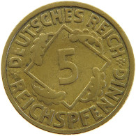 GERMANY WEIMAR 5 PFENNIG 1925 G #a055 0457 - 5 Rentenpfennig & 5 Reichspfennig