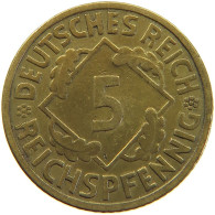 GERMANY WEIMAR 5 PFENNIG 1925 E #a055 0645 - 5 Rentenpfennig & 5 Reichspfennig