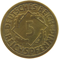 GERMANY WEIMAR 5 PFENNIG 1925 E #a055 0463 - 5 Renten- & 5 Reichspfennig