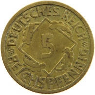 GERMANY WEIMAR 5 PFENNIG 1925 E #a055 0389 - 5 Rentenpfennig & 5 Reichspfennig