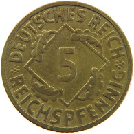 GERMANY WEIMAR 5 PFENNIG 1925 E #a055 0397 - 5 Rentenpfennig & 5 Reichspfennig