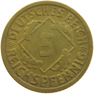 GERMANY WEIMAR 5 PFENNIG 1925 E #a055 0385 - 5 Rentenpfennig & 5 Reichspfennig