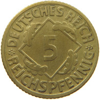 GERMANY WEIMAR 5 PFENNIG 1925 D #a055 0621 - 5 Rentenpfennig & 5 Reichspfennig