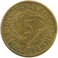 GERMANY WEIMAR 5 PFENNIG 1925 A #a055 0629 - 5 Rentenpfennig & 5 Reichspfennig