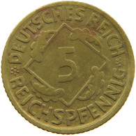 GERMANY WEIMAR 5 PFENNIG 1925 D #a055 0477 - 5 Renten- & 5 Reichspfennig