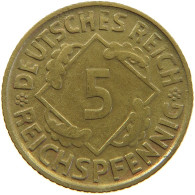 GERMANY WEIMAR 5 PFENNIG 1925 D #a055 0569 - 5 Renten- & 5 Reichspfennig