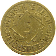 GERMANY WEIMAR 5 PFENNIG 1925 A #a055 0647 - 5 Renten- & 5 Reichspfennig