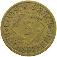 GERMANY WEIMAR 5 PFENNIG 1925 A #a055 0597 - 5 Renten- & 5 Reichspfennig