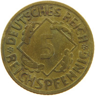 GERMANY WEIMAR 5 PFENNIG 1925 A #a055 0451 - 5 Rentenpfennig & 5 Reichspfennig
