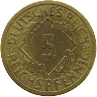 GERMANY WEIMAR 5 PFENNIG 1925 A #a055 0503 - 5 Renten- & 5 Reichspfennig