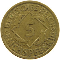 GERMANY WEIMAR 5 PFENNIG 1925 A #a055 0365 - 5 Rentenpfennig & 5 Reichspfennig