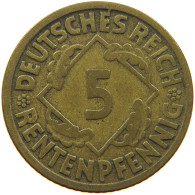 GERMANY WEIMAR 5 PFENNIG 1924 J #a055 0485 - 5 Renten- & 5 Reichspfennig