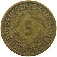 GERMANY WEIMAR 5 PFENNIG 1924 J #a055 0485 - 5 Rentenpfennig & 5 Reichspfennig