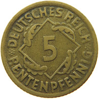 GERMANY WEIMAR 5 PFENNIG 1924 G #s066 0729 - 5 Renten- & 5 Reichspfennig