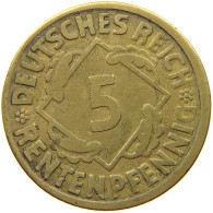 GERMANY WEIMAR 5 PFENNIG 1924 G RENTEN #s073 0907 - 5 Rentenpfennig & 5 Reichspfennig