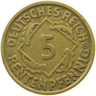 GERMANY WEIMAR 5 PFENNIG 1923 D RENTEN #s073 0911 - 5 Renten- & 5 Reichspfennig